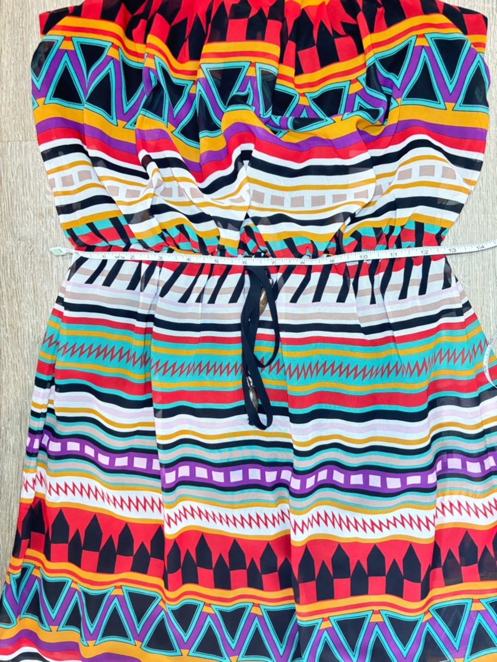City Triangles Red, Orange, Purple & Teal Geometric Maxi Dress Like New - Picture 12 of 16
